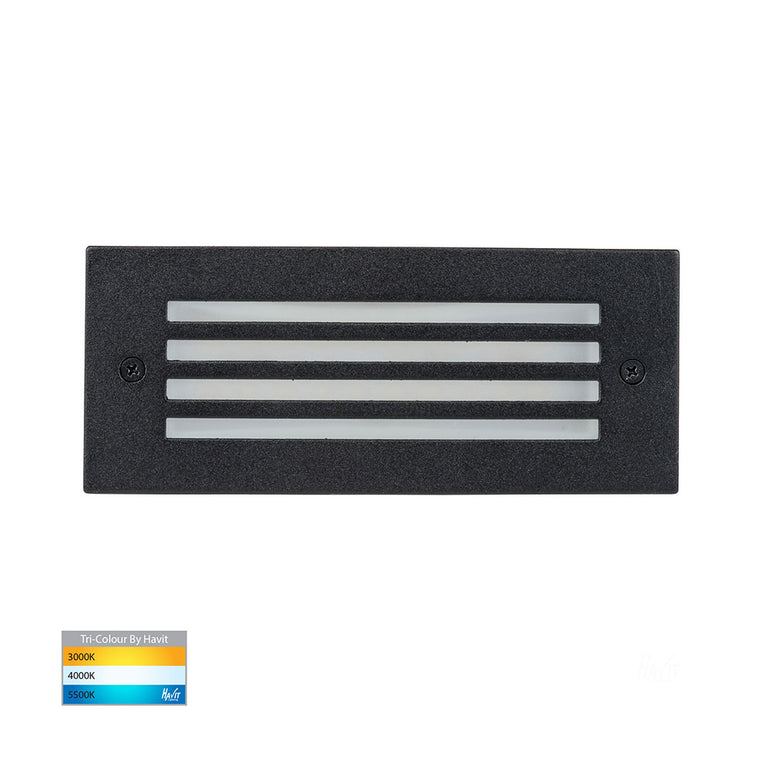 Bata 3W CCT 12V DC Grill Face LED Brick Light Black - HV3008T-BLK-12V