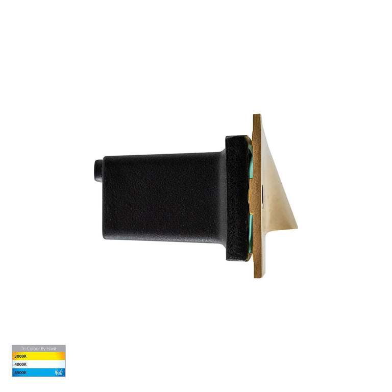 Corba 3W Recessed Brick Light Brass - HV3011T-BR-240V