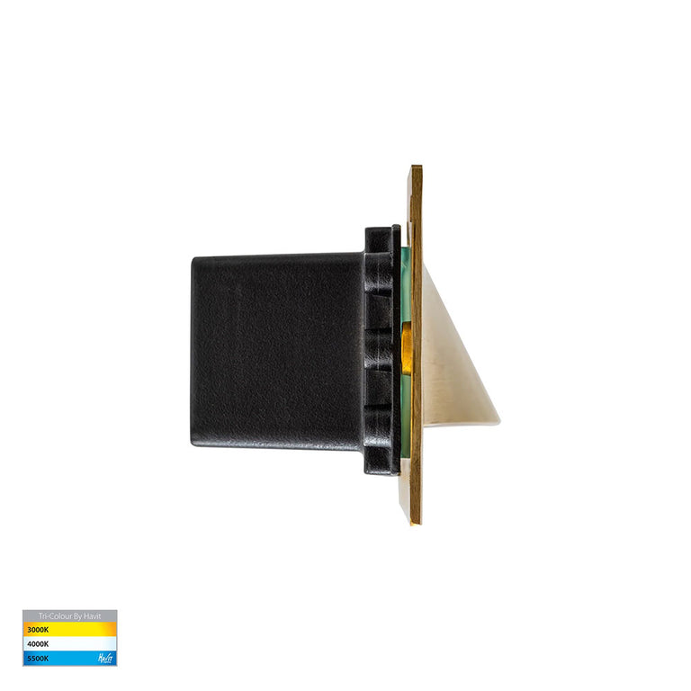 Corba 6W Recessed Brick Light Brass - HV3012T-BR-12V