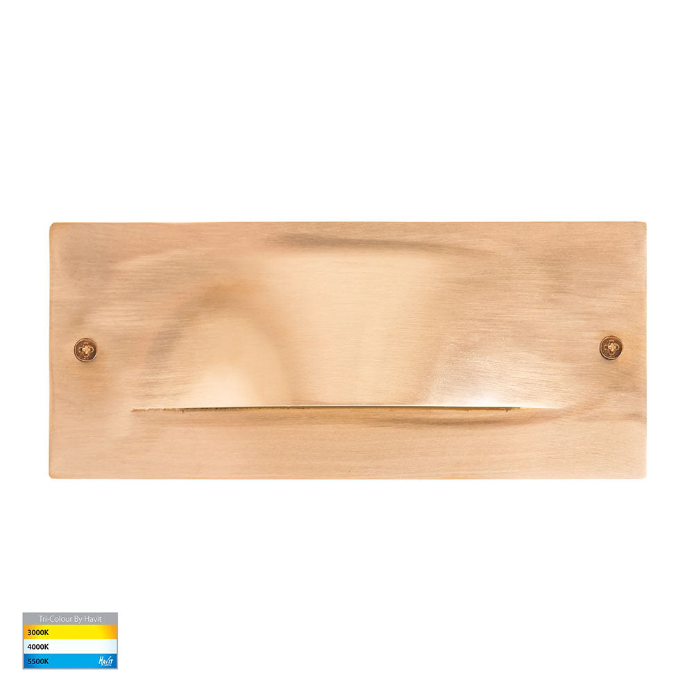 Corba 10W Recessed Brick Light Brass - HV3013T-BR-240V