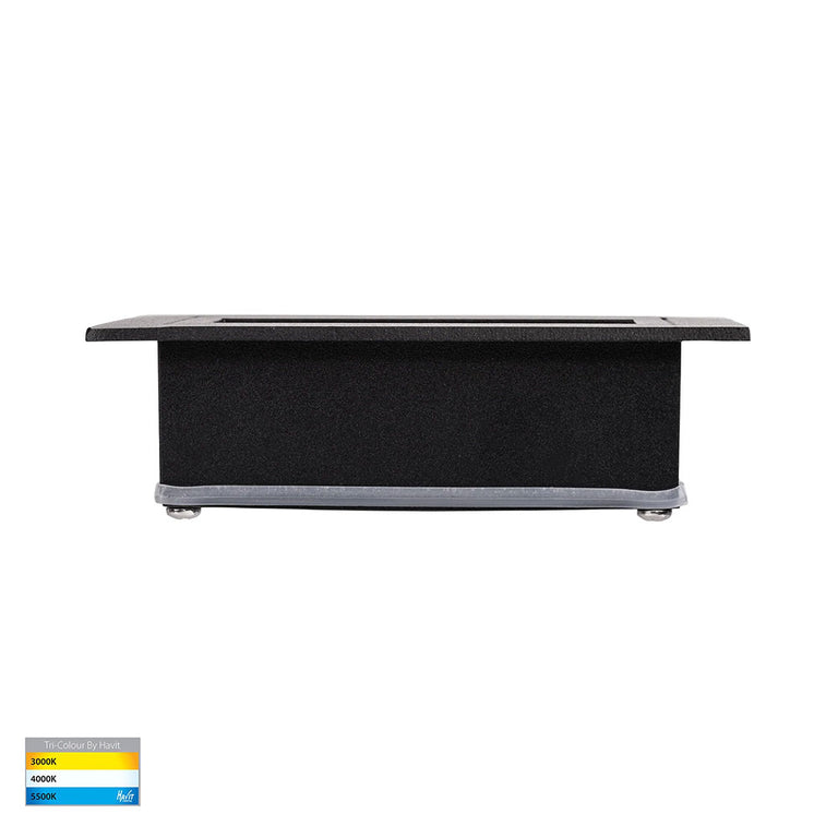 Trin 5W CCT 12V DC LED Recessed Rectangle Step Light Black - HV3113T-BLK-12V