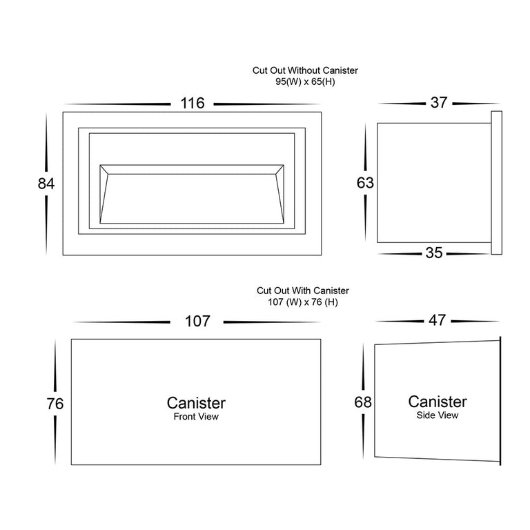Trin 5W CCT 12V DC LED Recessed Rectangle Step Light Black - HV3113T-BLK-12V
