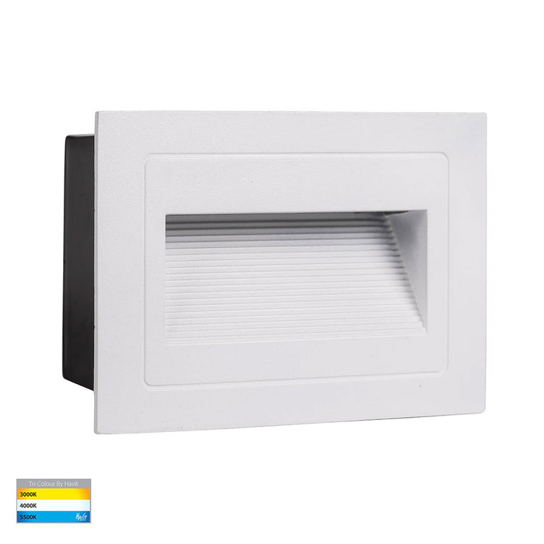Trin 5W CCT 12V DC LED Recessed Rectangle Step Light White - HV3113T-WHT-12V