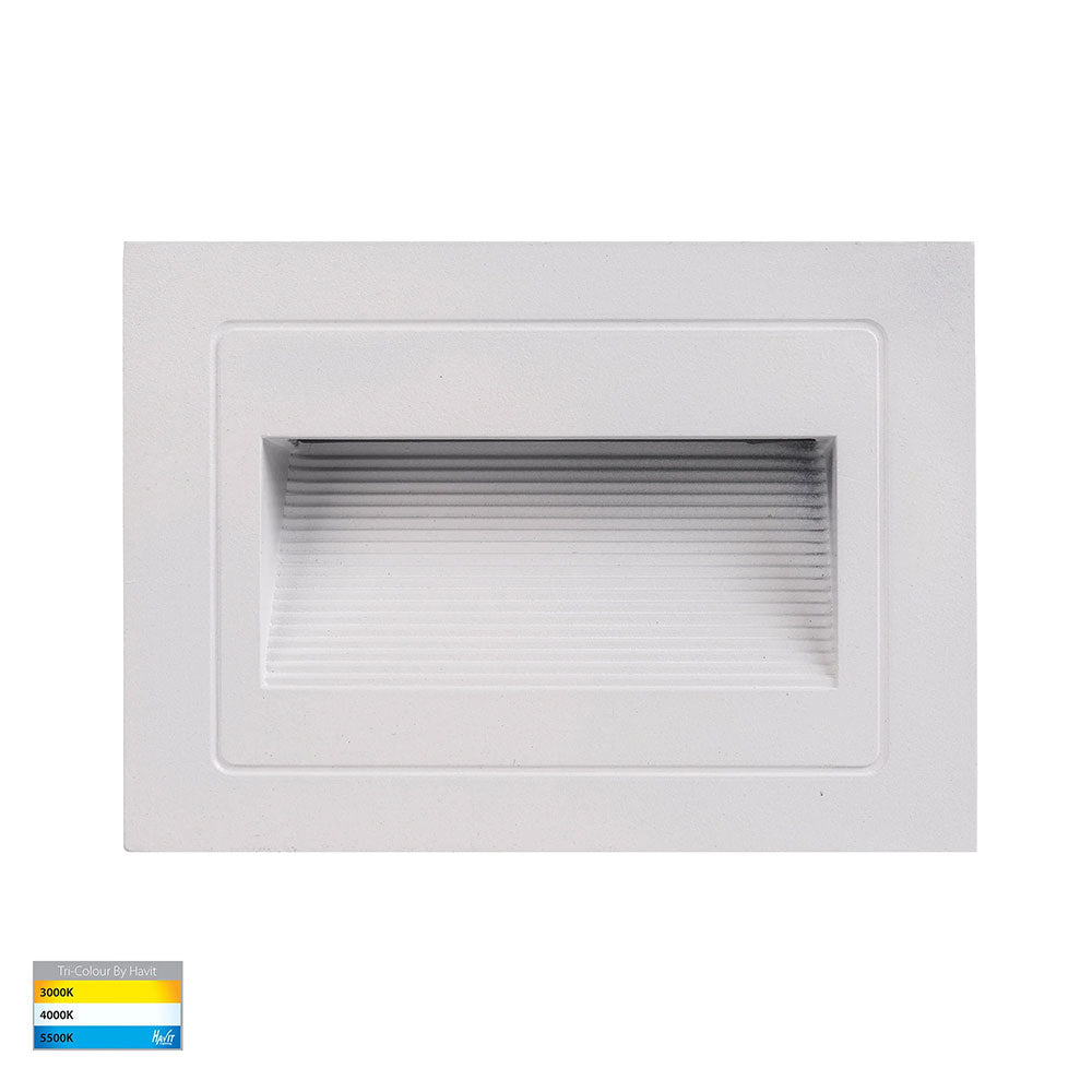 Trin 5W CCT 12V DC LED Recessed Rectangle Step Light White - HV3113T-WHT-12V