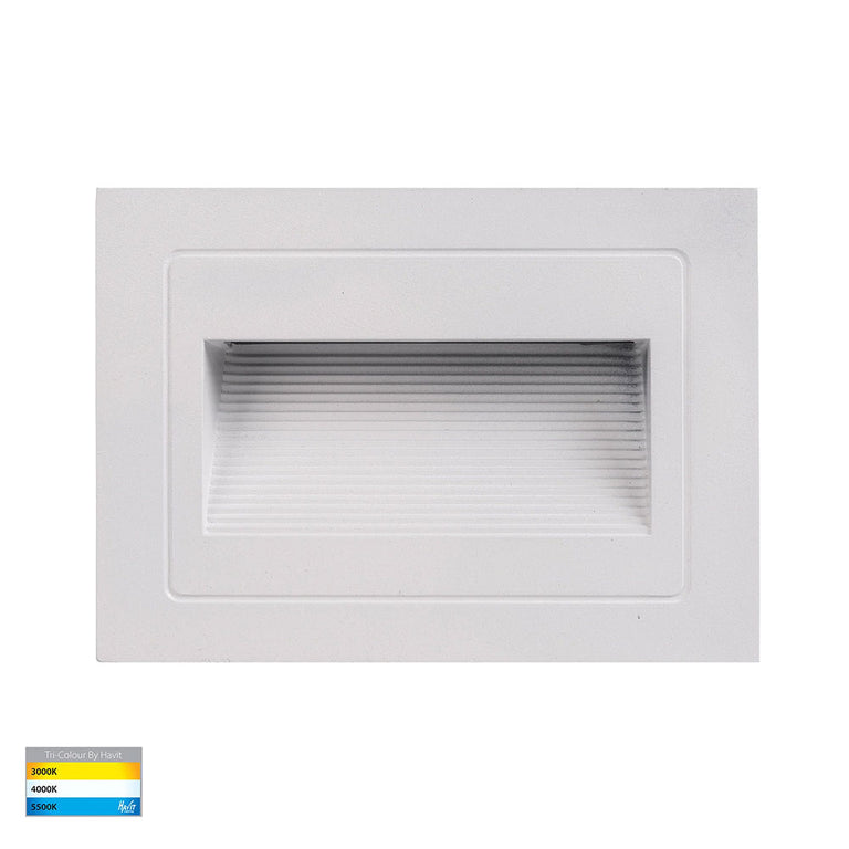 Trin 5W CCT 12V DC LED Recessed Rectangle Step Light White - HV3113T-WHT-12V