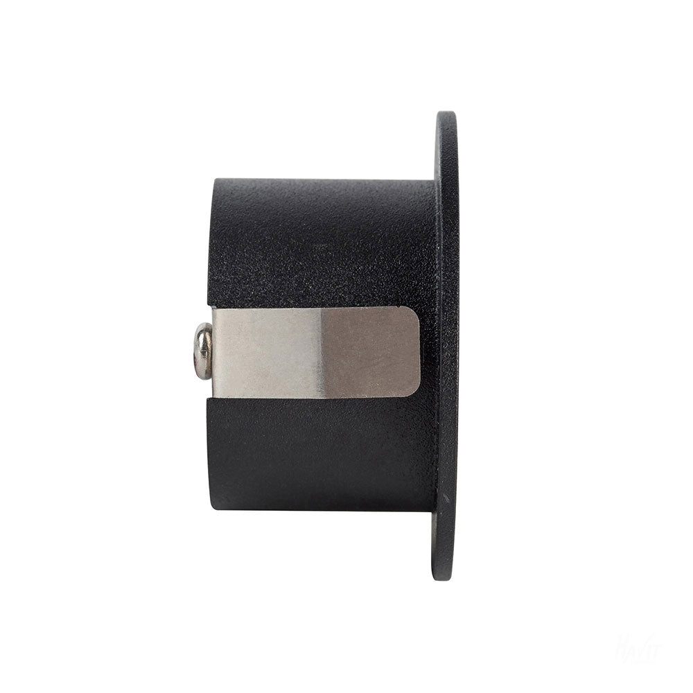 Mini Reces 1W 12V DC Round LED Step Light Black / Neutral White - HV3206N-BLK