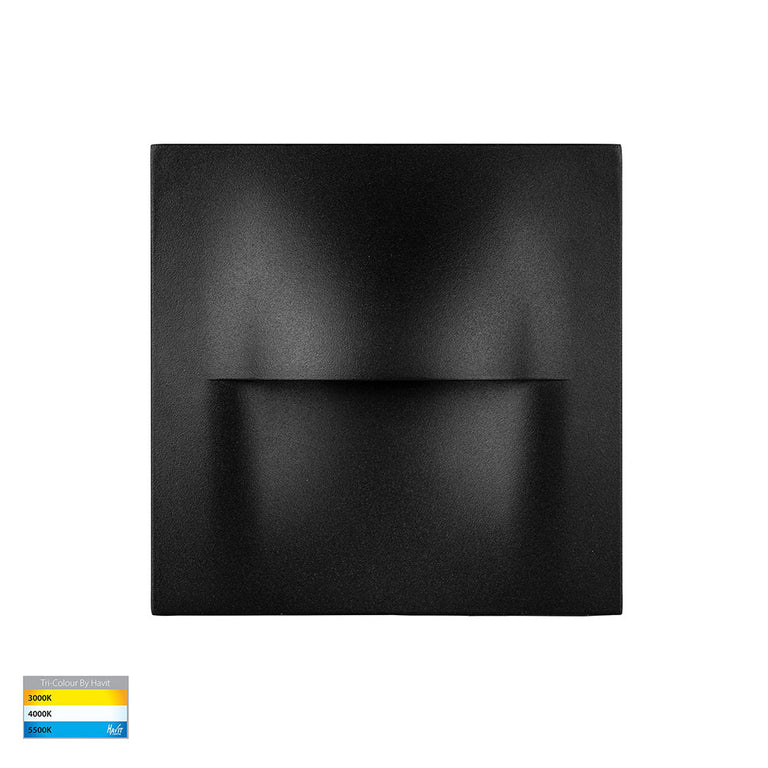 Lisca 3W CCT 12V DC LED Square Step Light Black - HV3228T-BLK-12V
