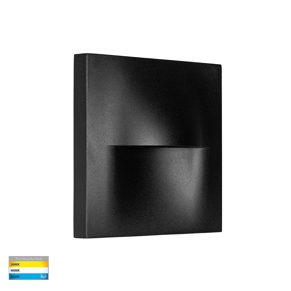 Lisca 3W CCT 240V LED Square Step Light Black - HV3228T-BLK-240V