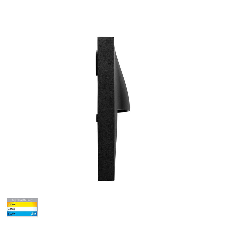 Lisca 3W CCT 12V DC LED Square Step Light Black - HV3228T-BLK-12V