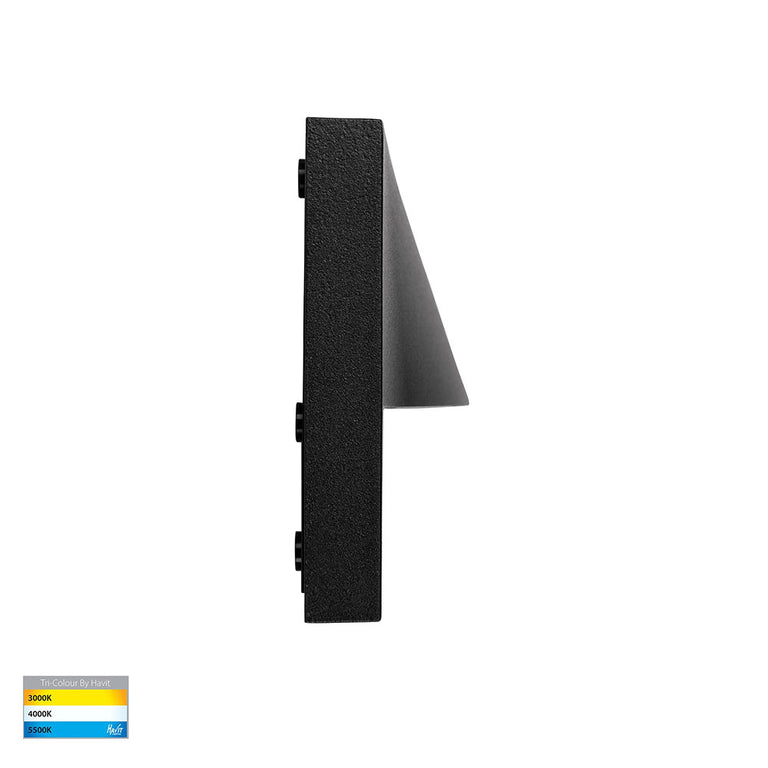 Lisca 5W CCT 12V DC LED Rectangular Step Light Black - HV3229T-BLK-12V
