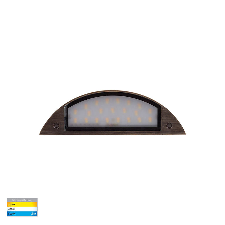 Curva 5W CCT 12V DC LED Step Light Antique Brass - HV3252T-AB-12V