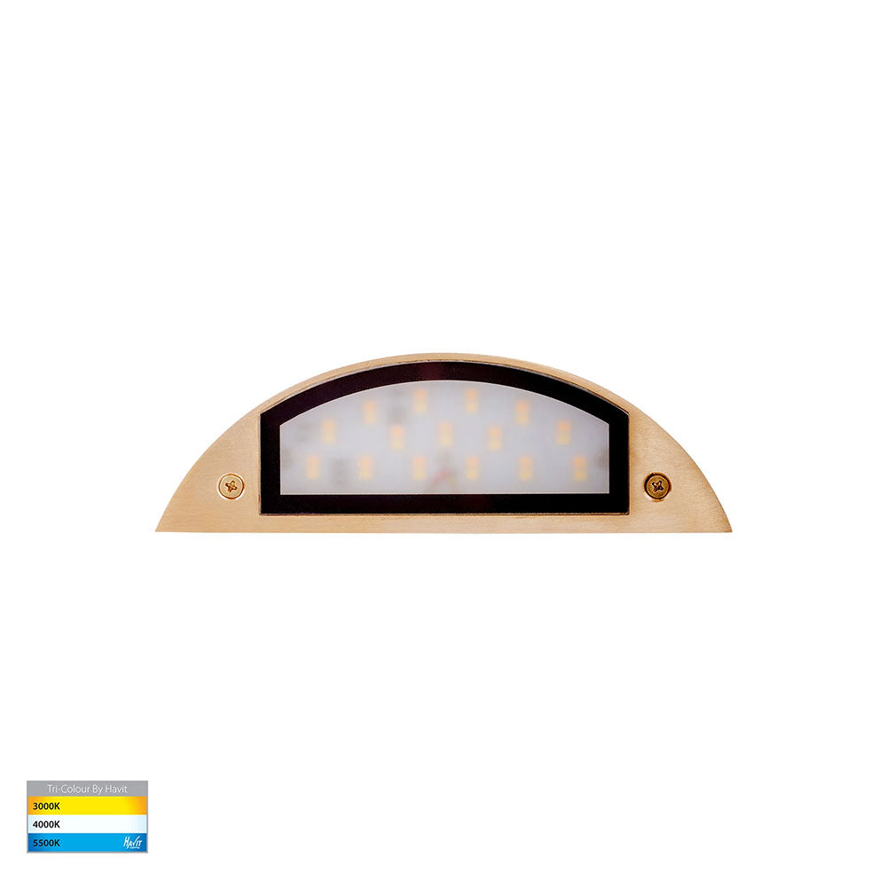 Curva 5W CCT 12V DC LED Step Light Brass - HV3252T-BR-12V