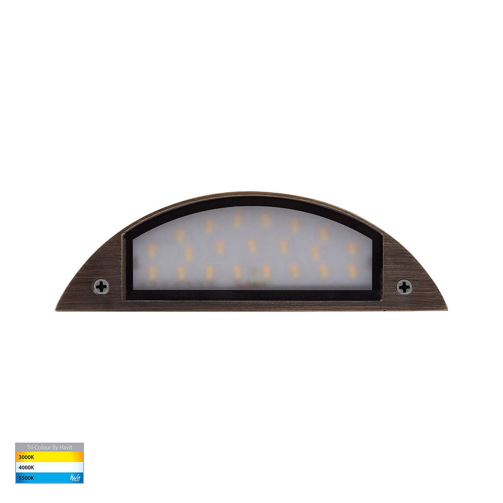Curva 7.5W CCT 12V DC LED Step Light Antique Brass - HV3253T-AB-12V