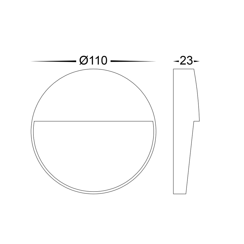 Fino 3W CCT12V DC LED Round Step Light White - HV3268T-WHT-12V-RND