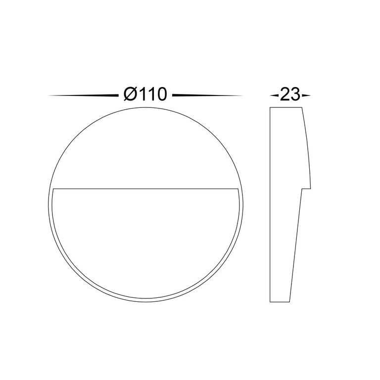 Fino 3W CCT12V DC LED Round Step Light White - HV3268T-WHT-12V-RND