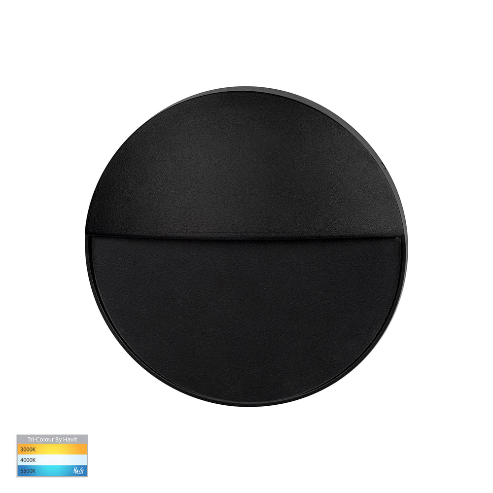 Fino 3W CCT 12V DC LED Round Step Light Black - HV3268T-BLK-12V-RND