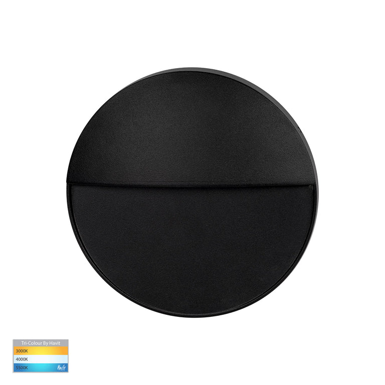Fino 3W CCT 12V DC LED Round Step Light Black - HV3268T-BLK-12V-RND