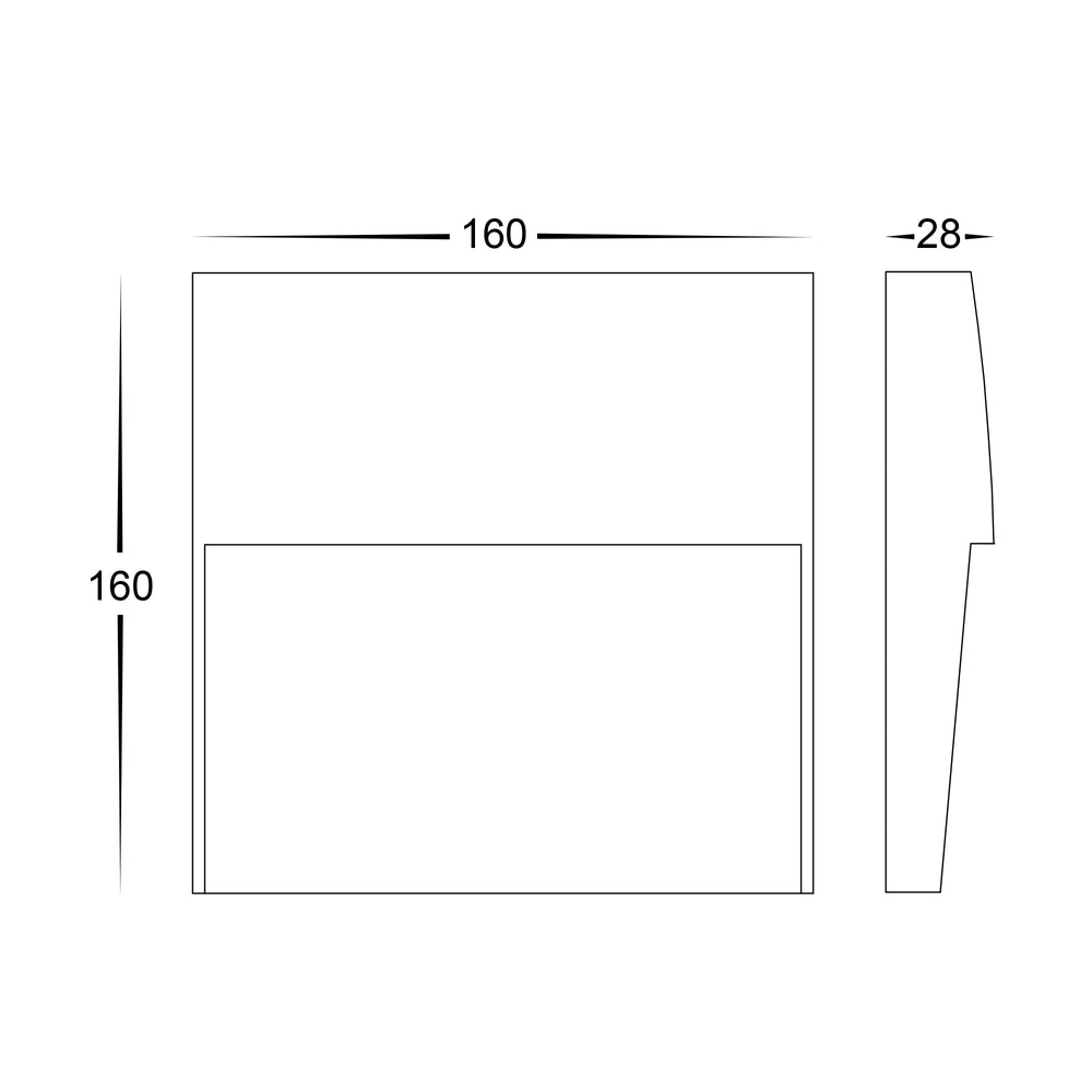 Fino 6W CCT 12V DC LED Square Step Light White - HV3269T-WHT-12V-SQ