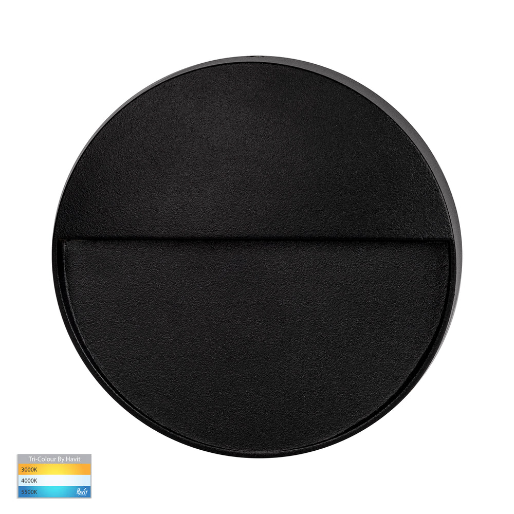 Fino 6W CCT 12V DC LED Round Step Light Black - HV3269T-BLK-12V-RND