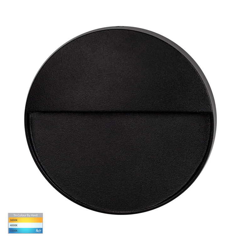Fino 6W CCT 12V DC LED Round Step Light Black - HV3269T-BLK-12V-RND