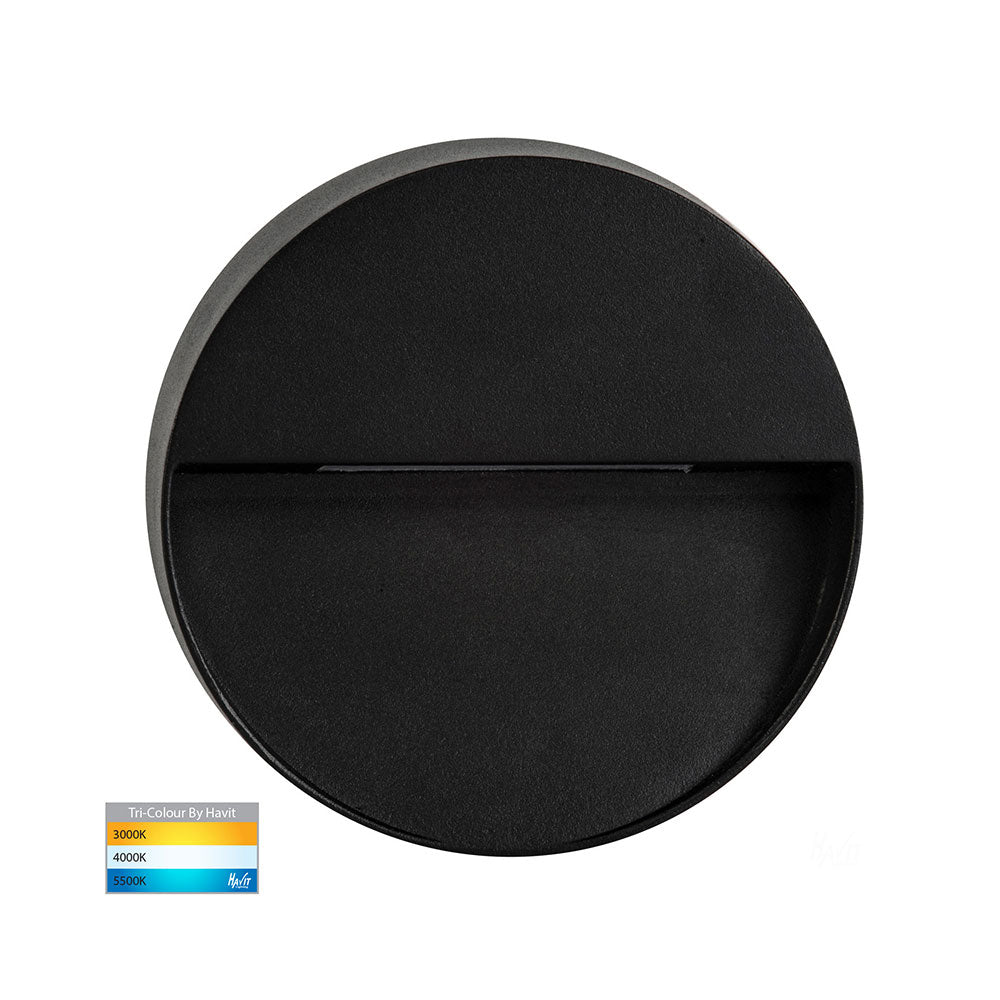 Virsma 4W CCT 12V DC LED Round Step Light Black - HV3277T-BLK-12V
