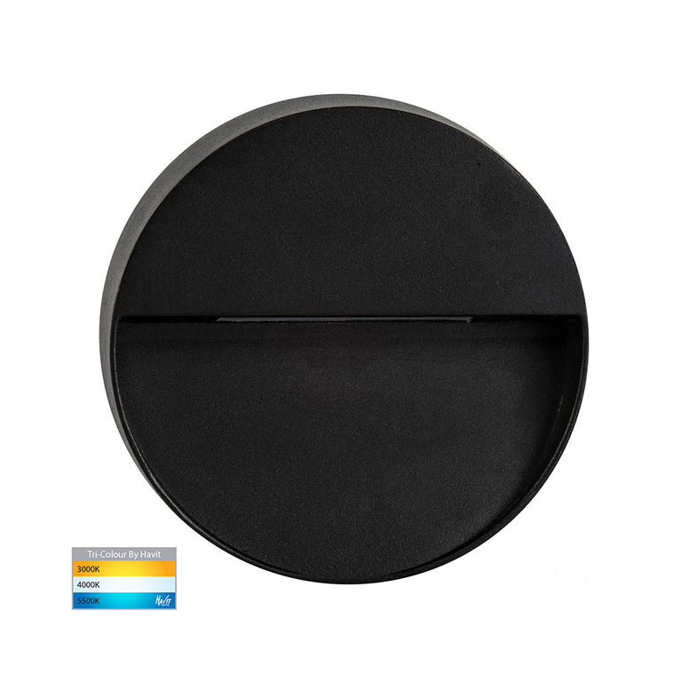 Virsma 4W CCT 12V DC LED Round Step Light Black - HV3277T-BLK-12V