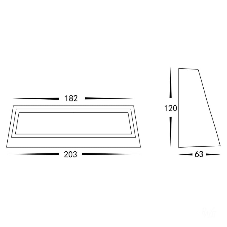 Shim 12W CCT 240V LED Rectangular Small Step Light White - HV3278T-WHT-240V