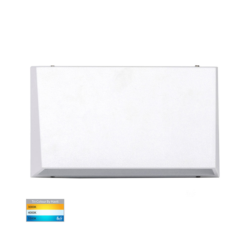 Shim 12W CCT 240V LED Rectangular Small Step Light White - HV3278T-WHT-240V