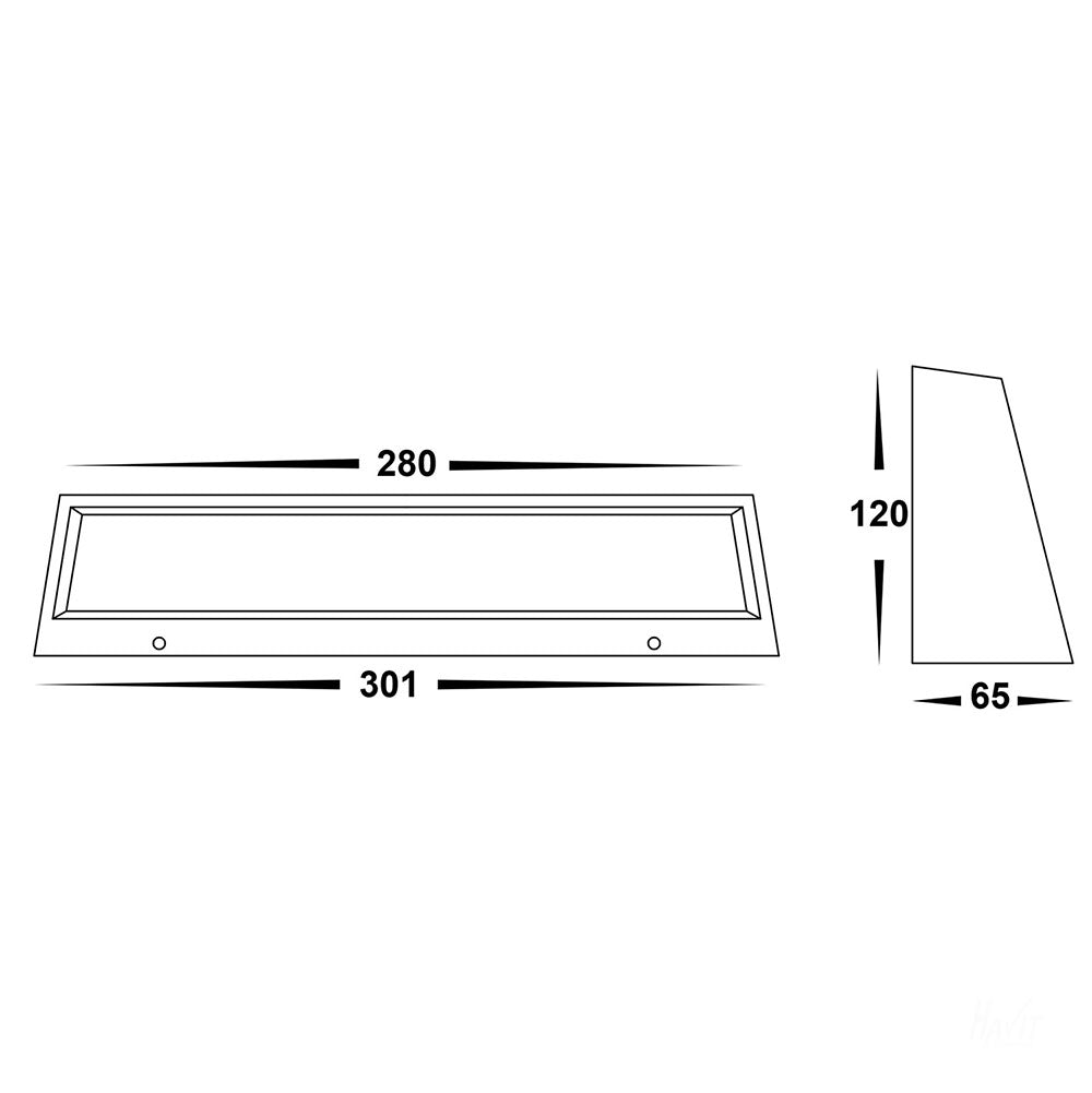 Shim 14W CCT 240V LED Rectangular Large Step Light Black - HV3279T-BLK-240V