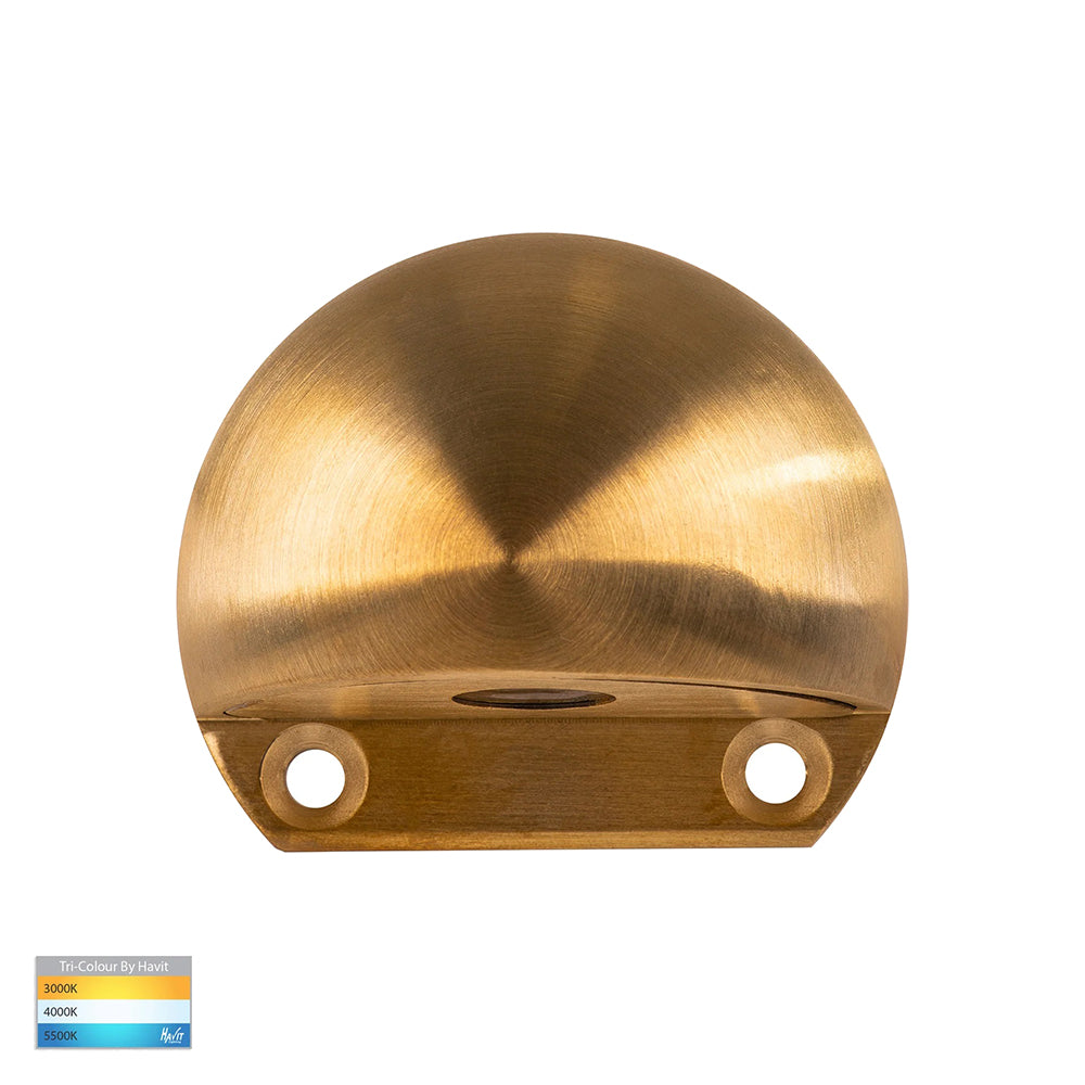 Occhio 3W CCT 12V DC LED Eyelid Step Light Solid Brass - HV3281T-BR-12V