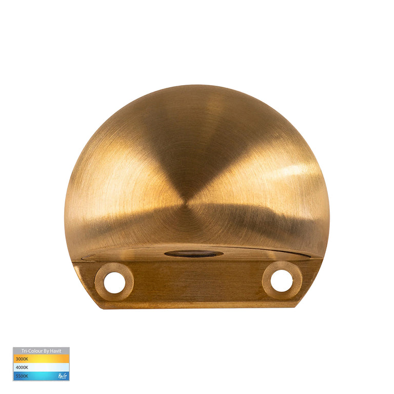 Occhio 3W CCT 12V DC LED Eyelid Step Light Solid Brass - HV3281T-BR-12V