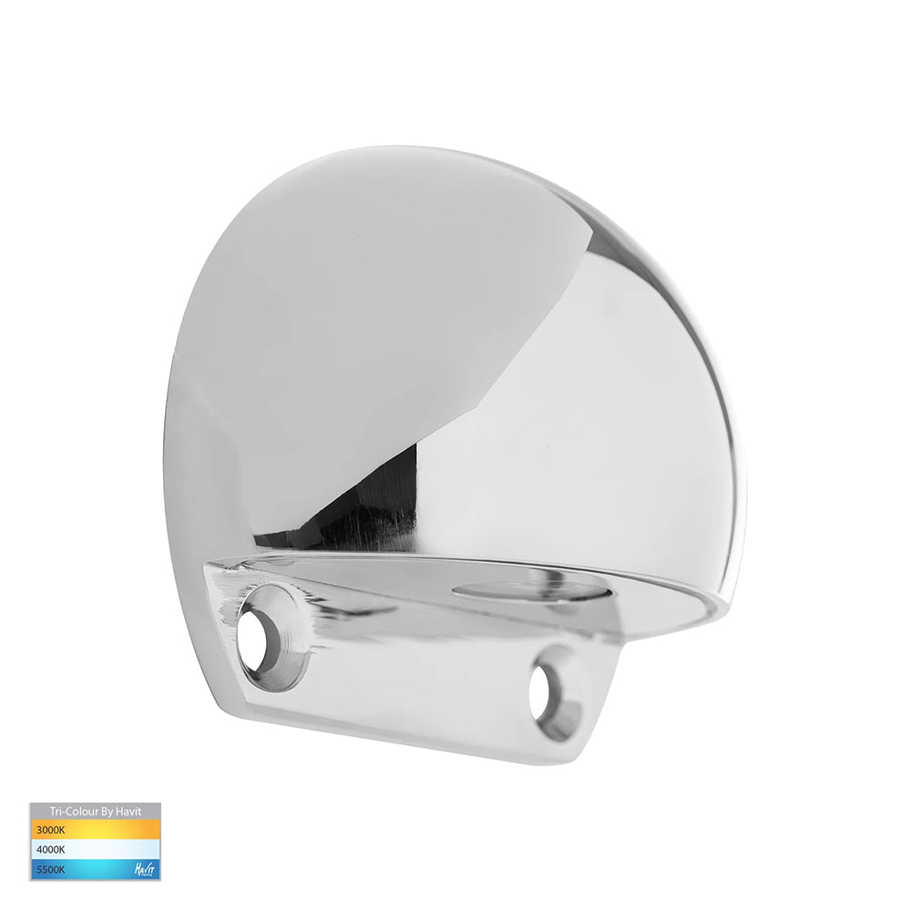 Occhio 3W 12V DC Eyelid LED Dimmable Step Light Polished Stainless Steel / Tri-Colour IP65 - HV3281T-PSS316-12V