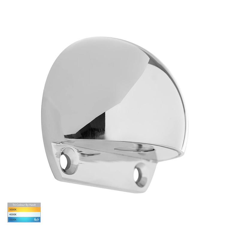 Occhio 3W 12V DC Eyelid LED Dimmable Step Light Polished Stainless Steel / Tri-Colour IP65 - HV3281T-PSS316-12V