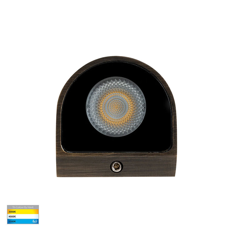 Patra 1.5W CCT 12V DC LED Wall or Step Light Antique Brass - HV3284T-AB-12V