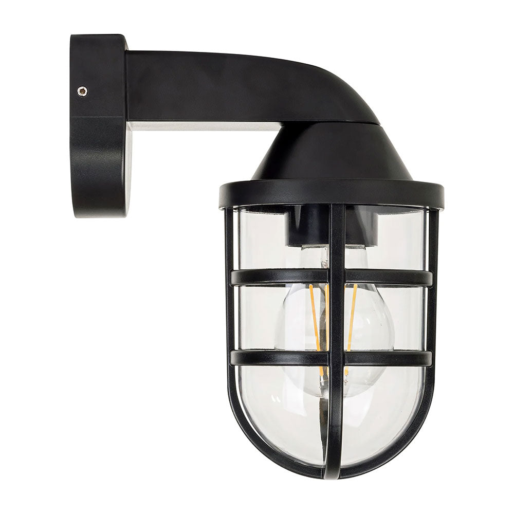 Marina 8W 240V E27 LED Wall Light Black - HV3511W-BLK
