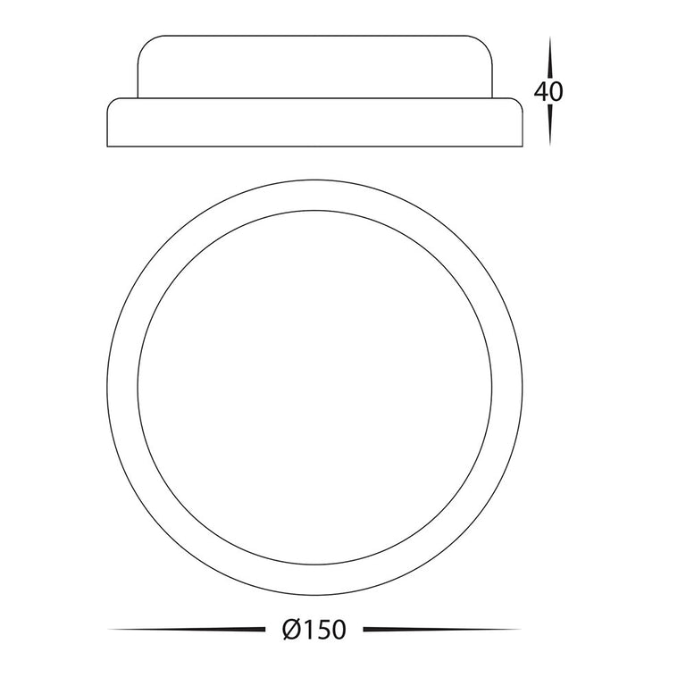 Muovi 7W CCT 240V LED Round Small Wall or Ceiling Light White - HV3523T-WHT