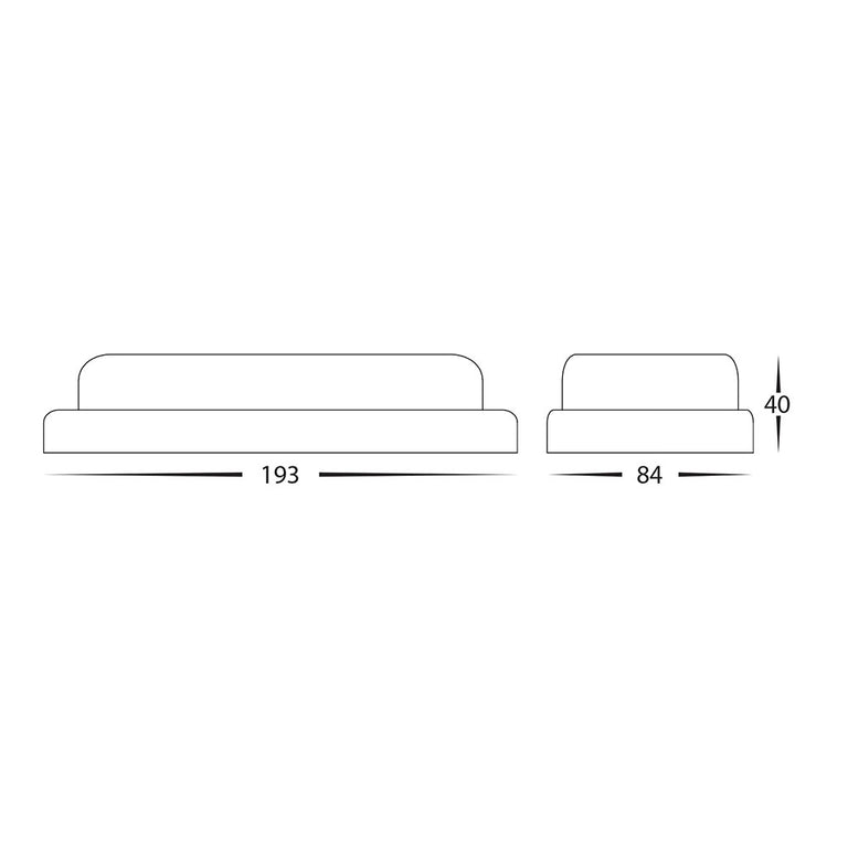Muovi 7W CCT 240V LED Oval Large Wall or Ceiling Light White - HV3527T-WHT
