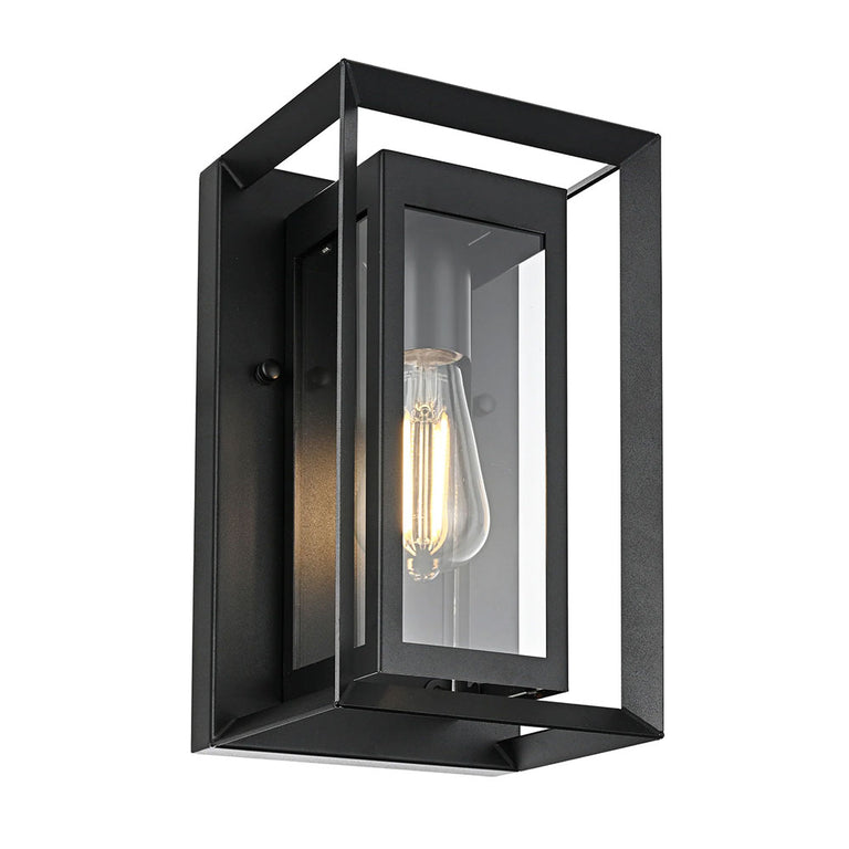 Felix Galvanised Iron Black Wall Light - HV3531W-S-BLK