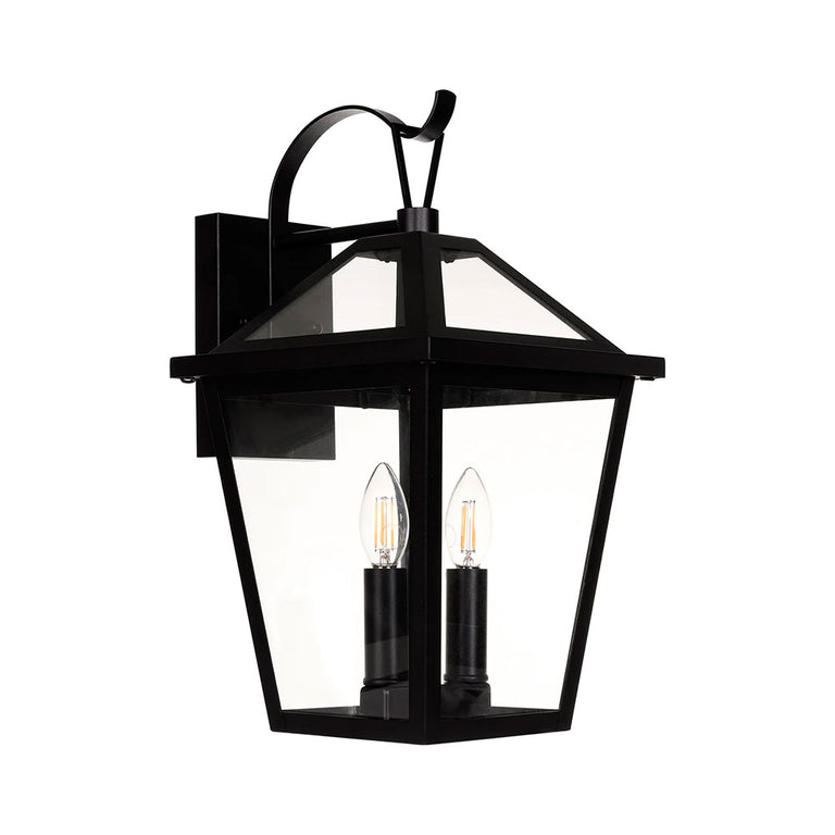 Karter Galvanised Iron Wall Light Black - HV3538W-S-BLK