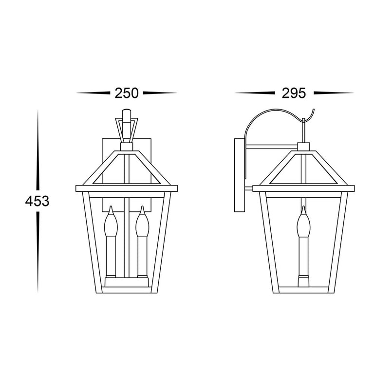 Karter Galvanised Iron Wall Light Black - HV3538W-S-BLK