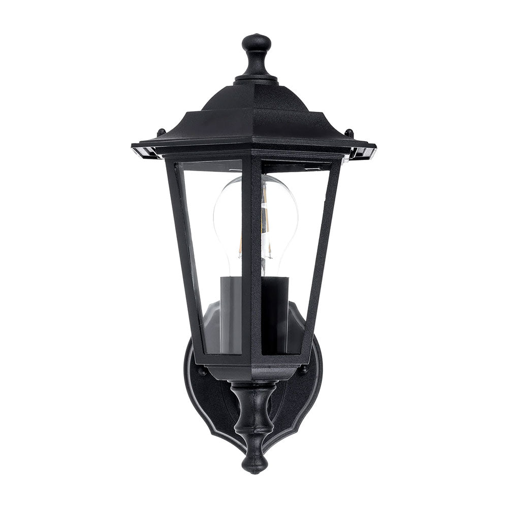 Fibra 8W 240V E27 LED 6 Panel Coach Wall Light Black - HV3552W-BLK