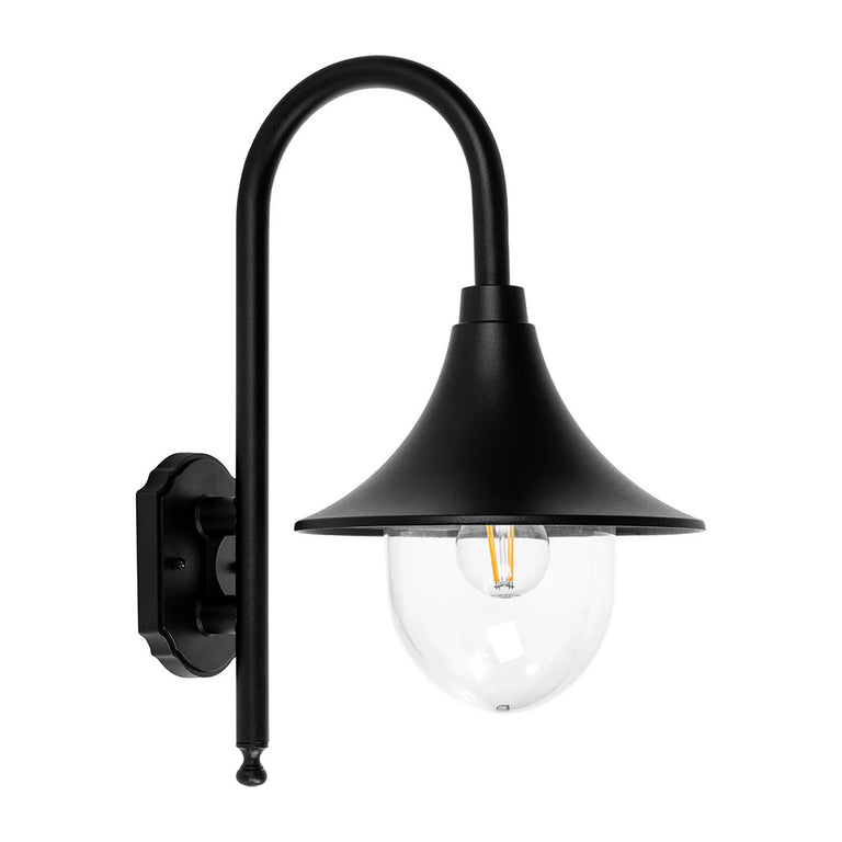 Hove 8W 240V E27 LED Coach Wall Light Black - HV3554W-BLK