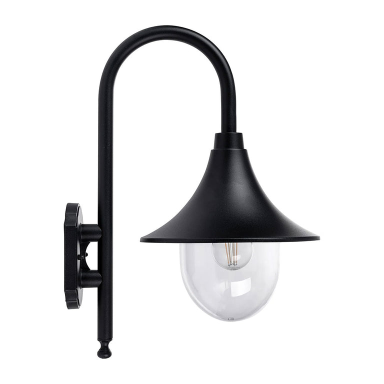 Hove 8W 240V E27 LED Coach Wall Light Black - HV3554W-BLK