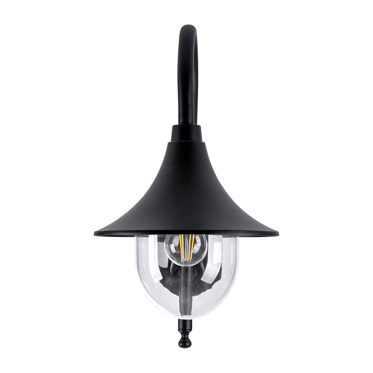 Hove 8W 240V E27 LED Coach Wall Light Black - HV3554W-BLK