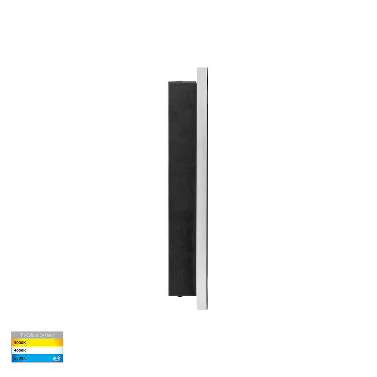 Barline Shadow Aluminium 300mm Wall Light Black - HV3561T-BLK