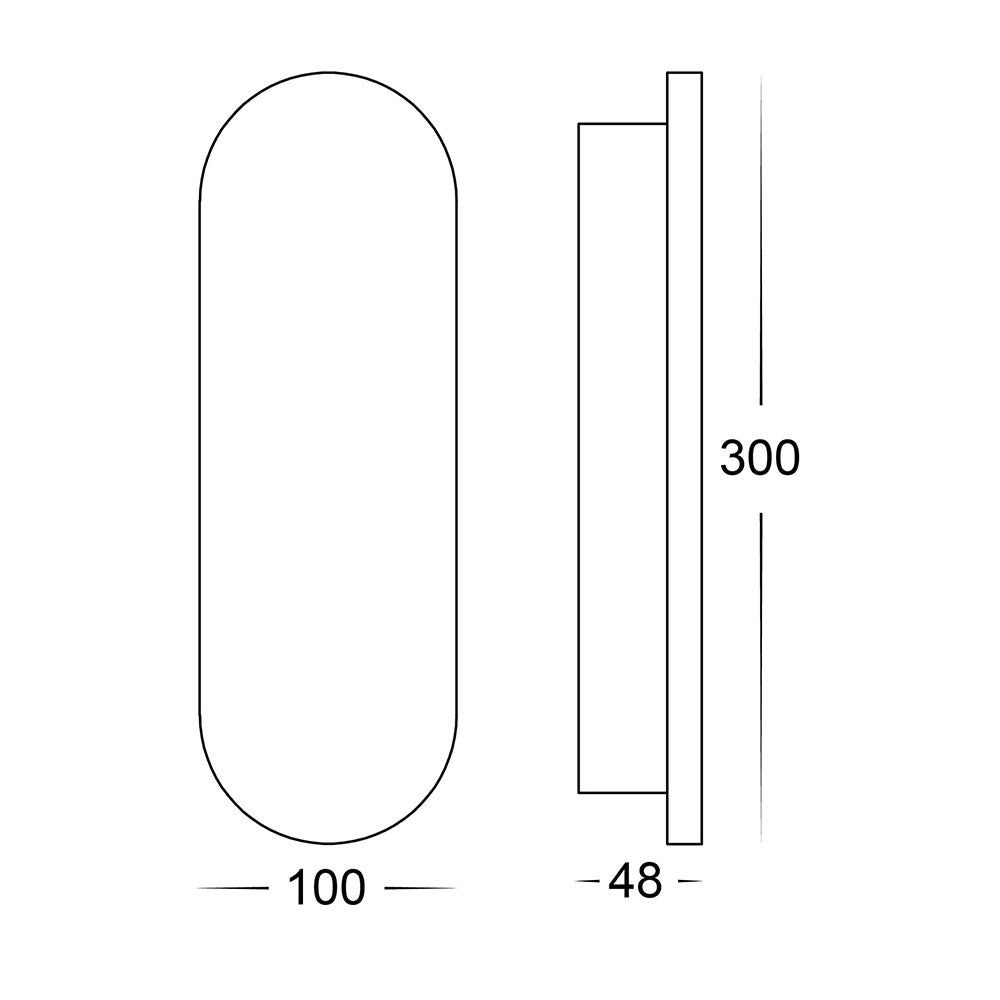 Barline Shadow Aluminium 300mm Wall Light White - HV3561T-WHT