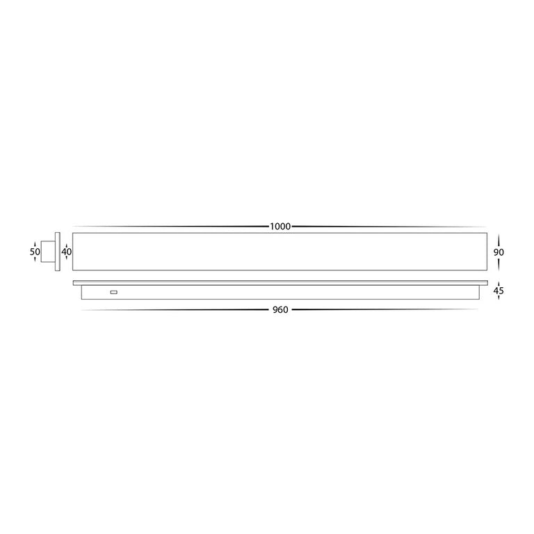 Barline 1000mm 30W CCT 240V LED Wall Light Black - HV3574T-BLK