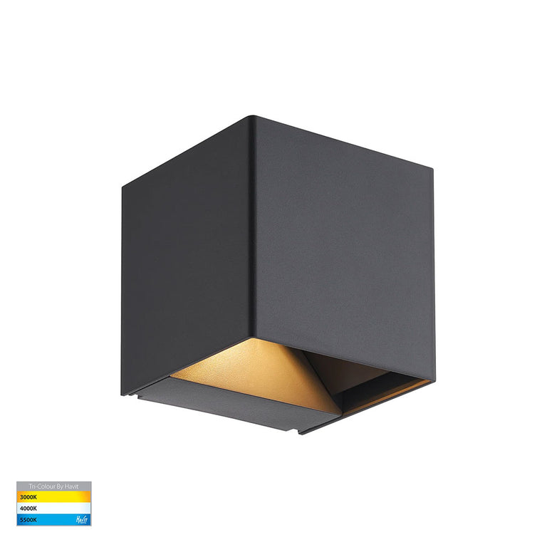 Celes 2 x 3W CCT 240V Up & Down LED Adjustable Wall Light Black - HV3611T-BLK