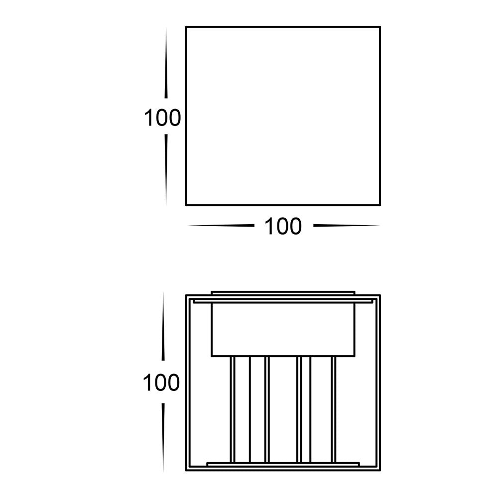 Celes Polycarbonate Square Up and Down LED Wall Light White - HV3611T-WHT