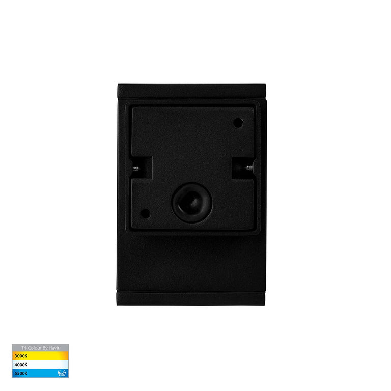 Quadru 5W CCT 240V GU10 LED Square Fixed Wall Pillar Light Black - HV3623T-BLK